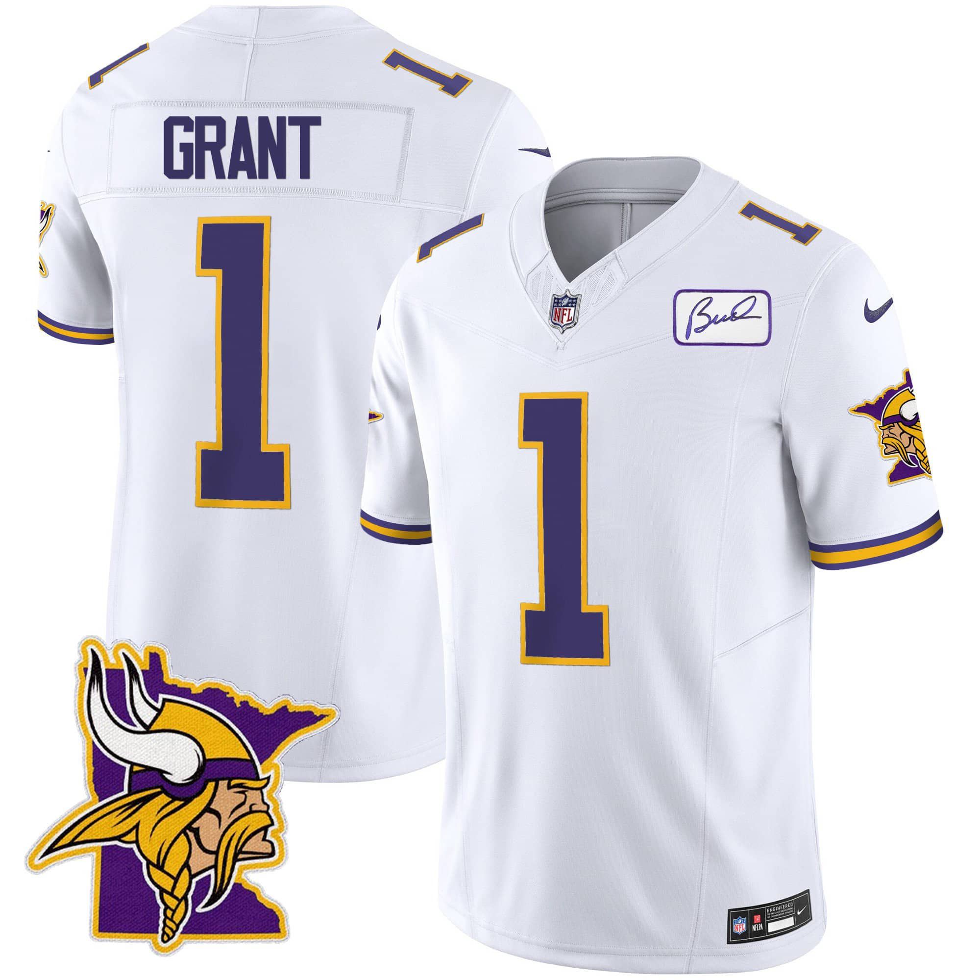 Men Minnesota Vikings #1 Grant White 2024 Nike Patch Classic Limited NFL Jersey->indianapolis colts->NFL Jersey